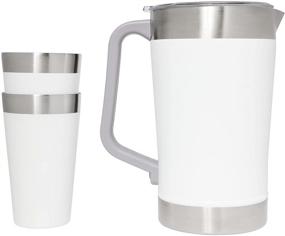 img 2 attached to 🥤 Stanley Stay Chill Pitcher Set: Insulated 64oz Stainless Steel Pitcher with 2 Stacking Steel Pint Glasses