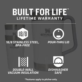 img 1 attached to 🥤 Stanley Stay Chill Pitcher Set: Insulated 64oz Stainless Steel Pitcher with 2 Stacking Steel Pint Glasses