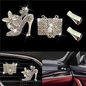 img 4 attached to 💎 Bling High Heels and Magic Bag Car Vent Fragrance Clip Charm - Sparkling Diamond Car Decoration Crystal Shoes - Cute Car Accessories Gift (2 Pieces)