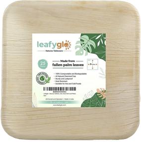 img 4 attached to 🌿 Leafyglo Natures Tableware: Areca Palm Leaf 8 Inch Square Plates - 25 Pack Disposable, Compostable, Bamboo, Eco Friendly, Biodegradable - An Ideal Alternative to Paper and Plastic Plates