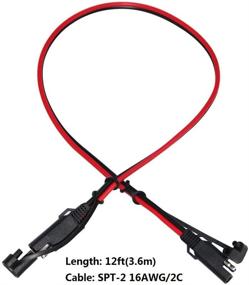 img 3 attached to 💡 SPARKING 12FT SAE Extension Cable 16AWG: Waterproof 2Pin Quick Connect Wire Harness for Versatile Applications