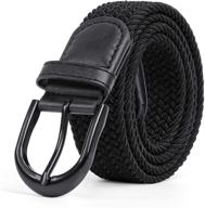 👔 stylish and comfy canvas stretch elastic casual men's accessories with a braided touch logo