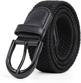 img 4 attached to 👔 Stylish and Comfy Canvas Stretch Elastic Casual Men's Accessories with a Braided Touch