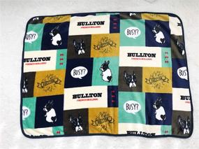 img 1 attached to Leowow Blanket Blanket French Bulldog Pattern Blue