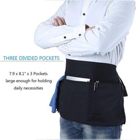 img 2 attached to 🎁 BOHARERS Black Waist Apron with 3 Pockets - Versatile Server Apron for Waitresses and Waiters