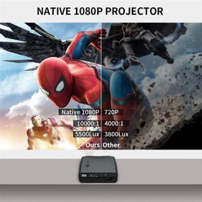 img 1 attached to 🎥 Immersive Entertainment Experience: 7200Lumen Wireless 5G WiFi Projector with Full HD 1080P Native Support, 4K Compatibility, Bluetooth, and Android OS for Outdoor/Home Theater iPhone Computer DVD TV Stick PS5 HDMI USB VGA Audio