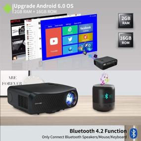 img 2 attached to 🎥 Immersive Entertainment Experience: 7200Lumen Wireless 5G WiFi Projector with Full HD 1080P Native Support, 4K Compatibility, Bluetooth, and Android OS for Outdoor/Home Theater iPhone Computer DVD TV Stick PS5 HDMI USB VGA Audio