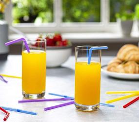 img 2 attached to 🍹 500ct Assorted Color Flexible Disposable Plastic Drinking Straws - 7.75" High