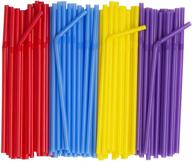 🍹 500ct assorted color flexible disposable plastic drinking straws - 7.75" high logo