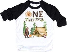 img 2 attached to 🏕️ Adorable Outdoor 1st Birthday T-Shirts and Raglans for Girls and Boys - One Happy Camper Camping Theme