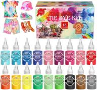 🎨 agq diy tie dye kit - vibrant 18-color fabric dye for kids & adults, complete set with rubber bands, gloves, apron, sprayer and table covers - perfect for craft arts, textile group parties logo