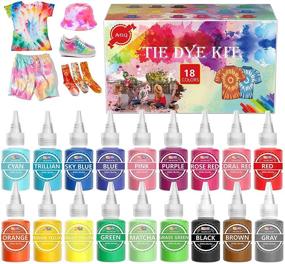img 4 attached to 🎨 AGQ DIY Tie Dye Kit - Vibrant 18-Color Fabric Dye for Kids & Adults, Complete Set with Rubber Bands, Gloves, Apron, Sprayer and Table Covers - Perfect for Craft Arts, Textile Group Parties