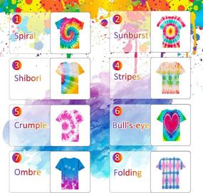 img 1 attached to 🎨 AGQ DIY Tie Dye Kit - Vibrant 18-Color Fabric Dye for Kids & Adults, Complete Set with Rubber Bands, Gloves, Apron, Sprayer and Table Covers - Perfect for Craft Arts, Textile Group Parties