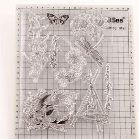 img 1 attached to 🌼 Floral Dragonfly, Butterfly, and Bird Clear Stamps for DIY Scrapbooking and Card Making Decoration - KWELLAM Flowers (21030401)