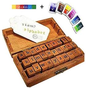 img 3 attached to 🖌️ Vintage Wooden Alphabet Stamps Set with Colorful Ink Pads - Perfect for DIY Crafts, Card Making, Happy Planner, and Scrapbooking Supplies