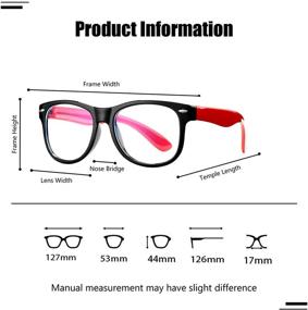 img 2 attached to 👓 Protective Blue Light Blocking Glasses for Boys and Girls: TPEE Rubber Frame | Age 3-10 | Ideal for Computer Gaming and Eyeglasses