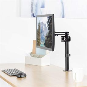 img 3 attached to 💻 VIVO Full Motion Aluminum Single Monitor Desk Mount Stand, Fits 17-32 inch Screens, Articulating Arm Joint, Max VESA 100x100, STAND-V101Y