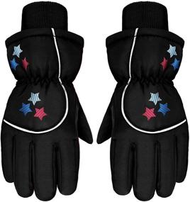 img 4 attached to Boao Girls' Waterproof Mittens: Stylish & Warm Cotton-Lined Winter Accessories for Cold Weather