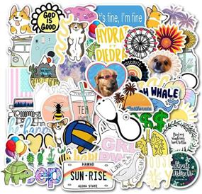 img 4 attached to 🎉 50pcs Set of Cute Stickers for Water Bottles, Car, Motorcycles, Bicycle, Bike Helmet, Skateboard, Snowboard, Luggage, Laptop, MacBook, Pad - Waterproof Vinyl Funny Decorative Stickers