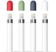 frtma 4-color combo apple pencil cap set - midnight blue, white, mint, red logo