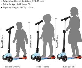 img 2 attached to WeSkate Foldable Scooters with LED Lights for Kids, Adjustable Height, Lean to Steer – Perfect Gifts for Children Ages 3-12