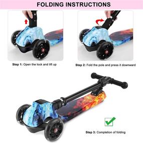 img 1 attached to WeSkate Foldable Scooters with LED Lights for Kids, Adjustable Height, Lean to Steer – Perfect Gifts for Children Ages 3-12