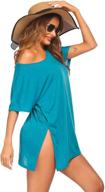 ekouaer swimsuit semi sheer coverups shoulder logo