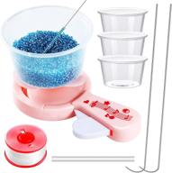 🧶 complete bead spinner kit with spin bead loader, bead holder, hot glue stick, beaded line, plastic cups, long beading needles, curved needles - ideal for diy crafts and jewelry making logo