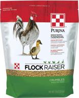 🐓 purina flock raiser crumbles - 5 lb bag: nutritionally complete poultry feed logo