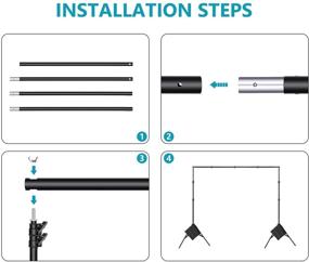 img 2 attached to 📸 Neewer Photo Studio Backdrop Support System: 10ft/3m Wide 7ft/2.1m High Adjustable Stand with 4 Crossbars, 6 Clamps, 2 Sandbags, Carrying Bag - Perfect for Portrait & Studio Photography