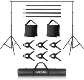 img 4 attached to 📸 Neewer Photo Studio Backdrop Support System: 10ft/3m Wide 7ft/2.1m High Adjustable Stand with 4 Crossbars, 6 Clamps, 2 Sandbags, Carrying Bag - Perfect for Portrait & Studio Photography