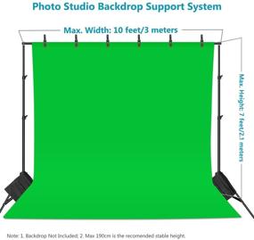 img 3 attached to 📸 Neewer Photo Studio Backdrop Support System: 10ft/3m Wide 7ft/2.1m High Adjustable Stand with 4 Crossbars, 6 Clamps, 2 Sandbags, Carrying Bag - Perfect for Portrait & Studio Photography