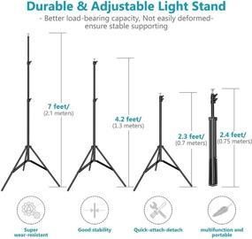 img 1 attached to 📸 Neewer Photo Studio Backdrop Support System: 10ft/3m Wide 7ft/2.1m High Adjustable Stand with 4 Crossbars, 6 Clamps, 2 Sandbags, Carrying Bag - Perfect for Portrait & Studio Photography