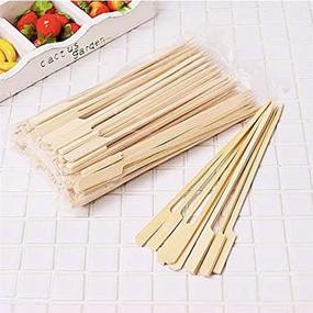 img 3 attached to 🥢 Enhance Your Culinary Presentation with 6 Inch Oriental Creations Wooden Bamboo Picks Paddle Skewers Pack of 100!