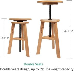 img 3 attached to MEEDEN Wooded Drafting Stool: Adjustable Artist Stool for Studios, Homes, Kitchens, and Bars