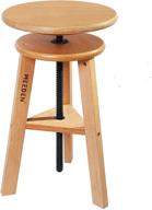 meeden wooded drafting stool: adjustable artist stool for studios, homes, kitchens, and bars logo