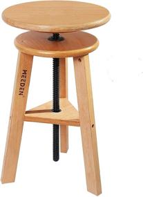 img 4 attached to MEEDEN Wooded Drafting Stool: Adjustable Artist Stool for Studios, Homes, Kitchens, and Bars