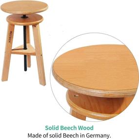 img 2 attached to MEEDEN Wooded Drafting Stool: Adjustable Artist Stool for Studios, Homes, Kitchens, and Bars