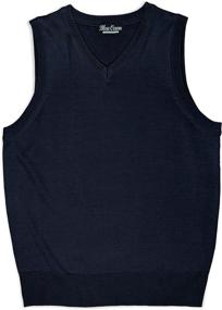 img 1 attached to Solid Color Sweater Vest for Kids - Blue Ocean