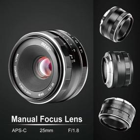img 2 attached to 📸 Meike 25mm F1.8 APS-C Manual Focus Lens for Sony E Mount Mirrorless Cameras - Wide Angle Lens for NEX 3, 3N, 5, 5T, 5R, 6, 7, A6400, A5000, A5100, A6000, A6100, A6300, A6500, A6600