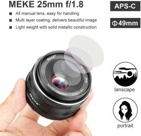 img 1 attached to 📸 Meike 25mm F1.8 APS-C Manual Focus Lens for Sony E Mount Mirrorless Cameras - Wide Angle Lens for NEX 3, 3N, 5, 5T, 5R, 6, 7, A6400, A5000, A5100, A6000, A6100, A6300, A6500, A6600
