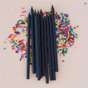 img 2 attached to 🎂 Pack of 20 Tall Skinny Black Solid Birthday Cake Candles – Perfect for Birthday, Wedding, and Party Cake Decorations