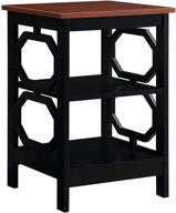 🍒 convenience concepts omega cherry top end table - sleek black frame design логотип