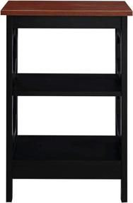 img 3 attached to 🍒 Convenience Concepts Omega Cherry Top End Table - Sleek Black Frame Design