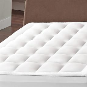 img 4 attached to 🛏️ Bedsure Pillow Top Mattress Topper King Size - Plush Mattress Pad with Deep Pocket, Fluffy Down Alternative Fill - Ultimate Comfort Upgrade for Restful Sleep