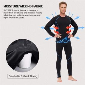 img 2 attached to 🧥 SKYSPER Men's Fleece Lined Thermal Underwear Set - Long Johns Sport Base Layer