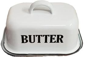 img 3 attached to Vintage White Enamel Butter Dish