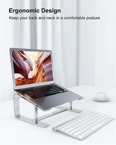 img 3 attached to 📱 Алюминиевая подставка для ноутбука MacBook Air Pro, Dell XPS и других ноутбуков от 10 до 17 дюймов - эргономичное решение для работы из дома