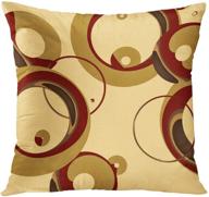 🌈 vibrant and stylish emvency throw pillow cover - colorful circle modern bubbles tan circles - decorative home decor square pillow case (18 x 18 inch) logo