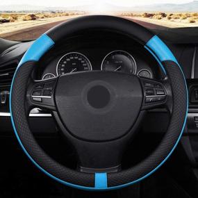 img 4 attached to ROER Car Steering Wheel Cover Blue With Comfortable